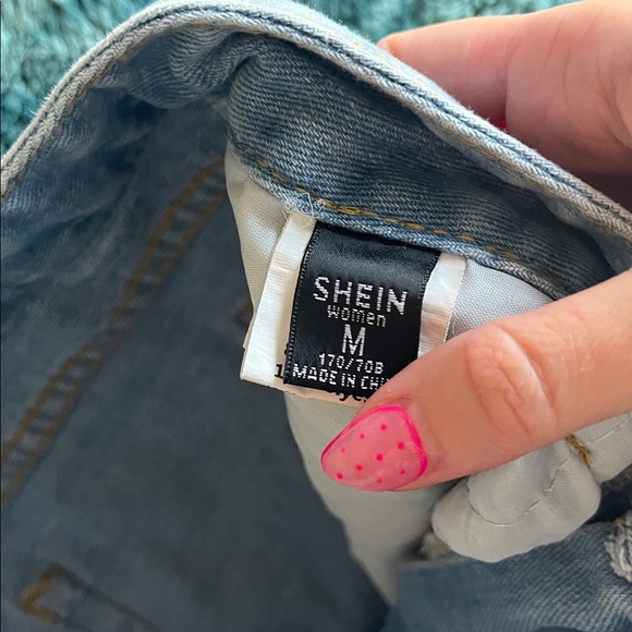 SHEIN Light Blue Denim Shorts - Picture 3 of 3